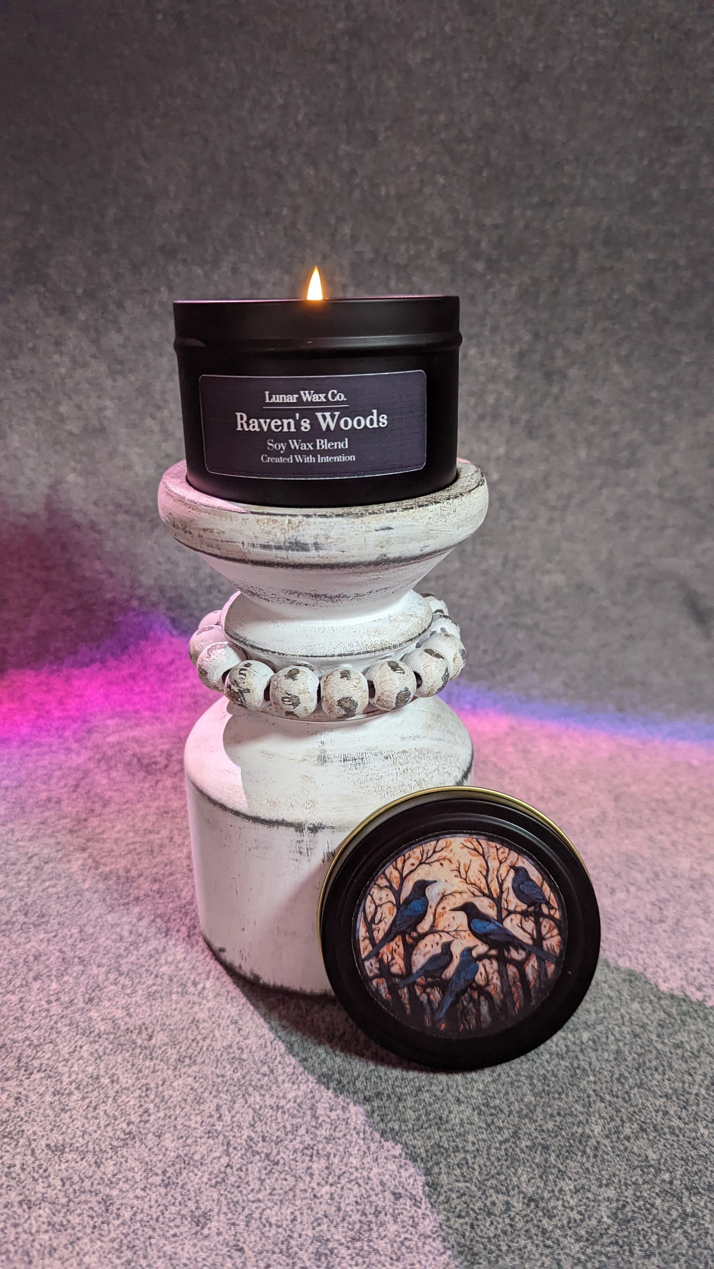 Raven's Woods // 8 oz. Candle Soy-Blend Candle // Home Fragrance Collection // Protection