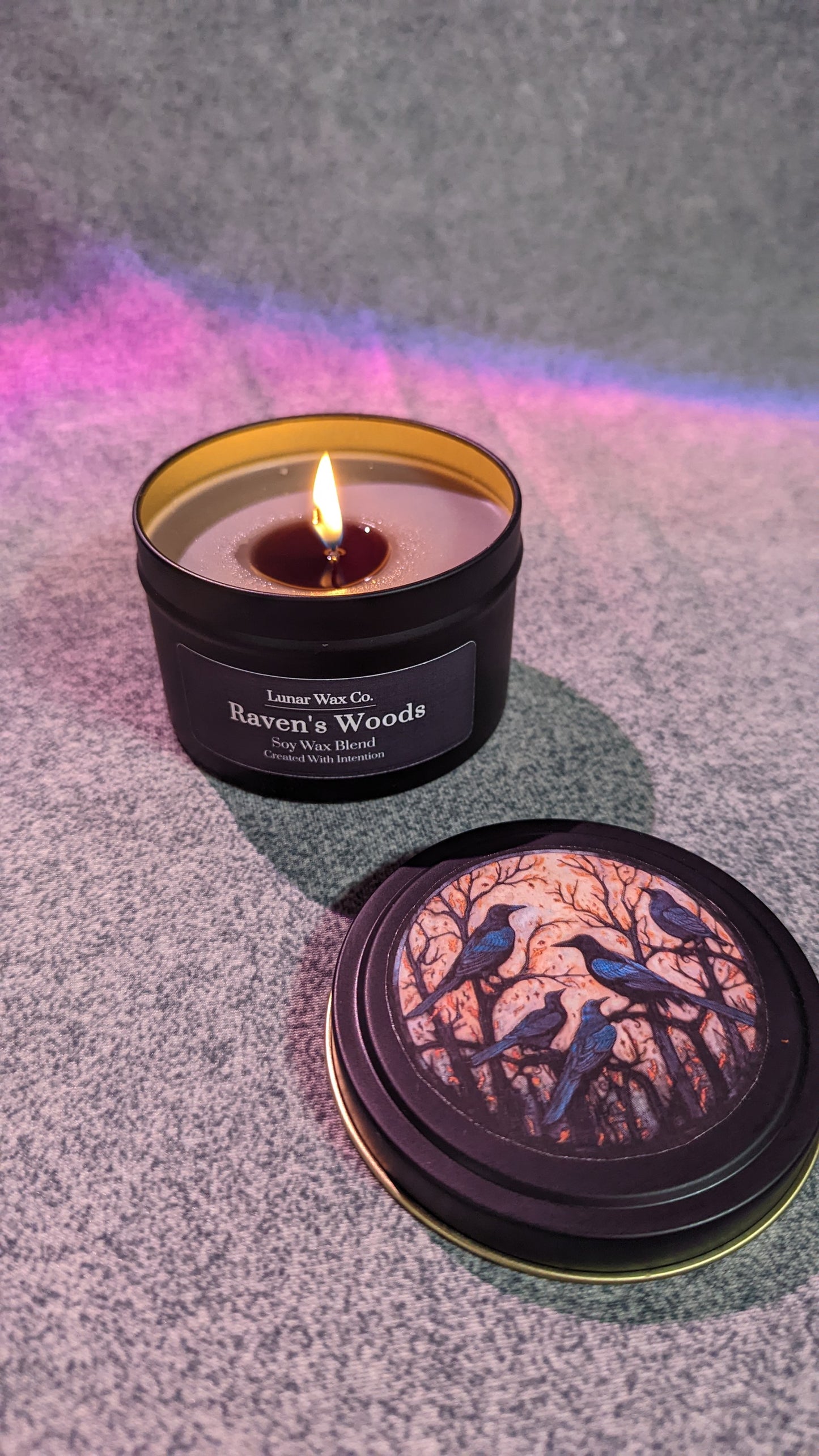 Raven's Woods // 8 oz. Candle Soy-Blend Candle // Home Fragrance Collection // Protection