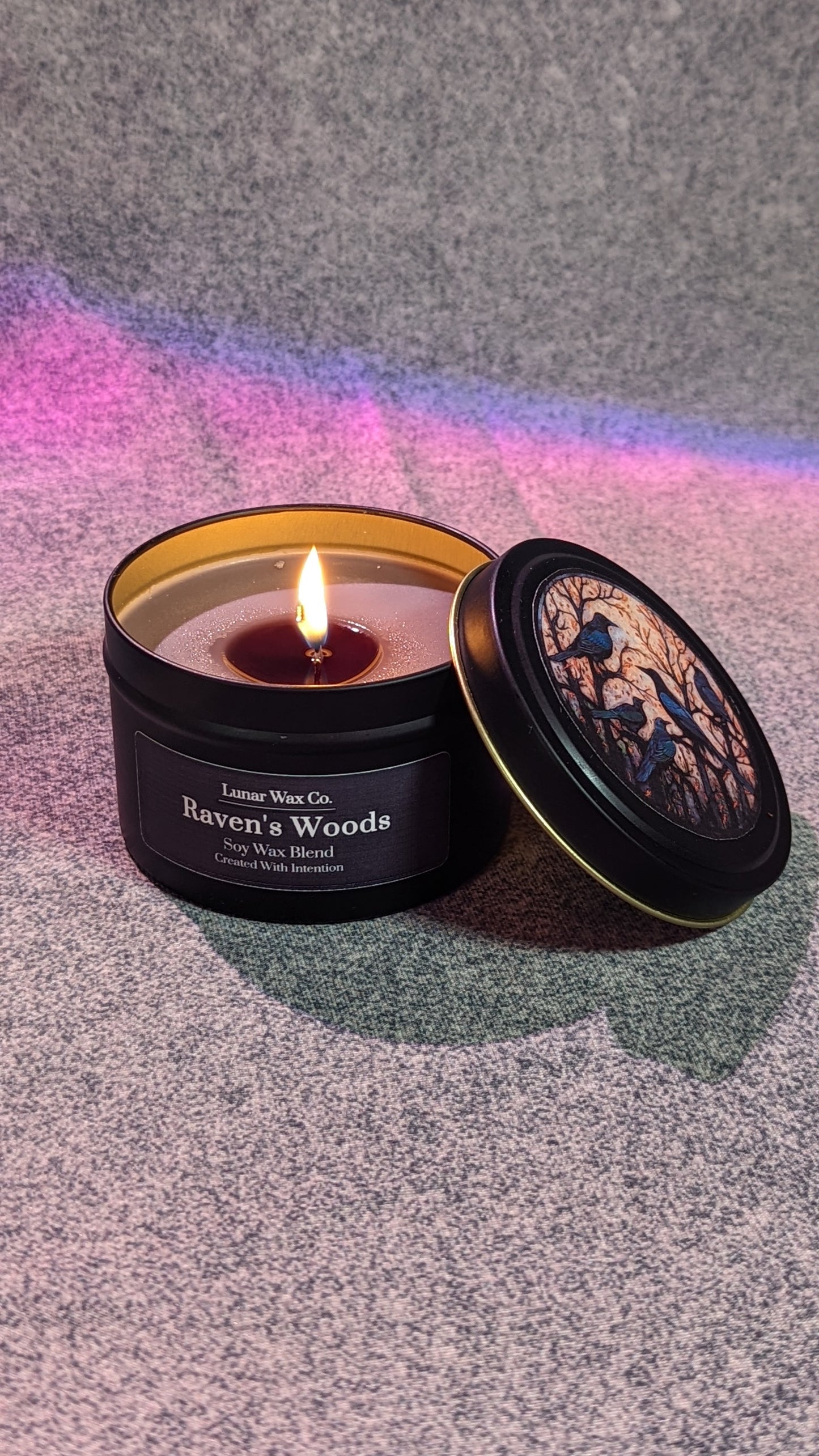 Raven's Woods // 8 oz. Candle Soy-Blend Candle // Home Fragrance Collection // Protection