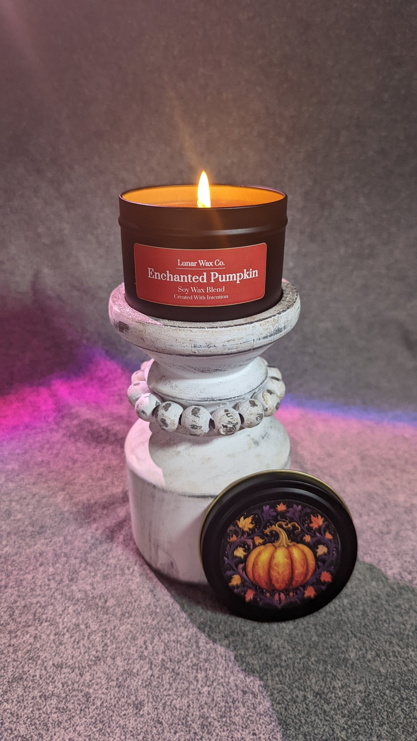 Enchanted Pumpkin Candle // 8 oz. Candle Soy-Blend Candle // Abundance