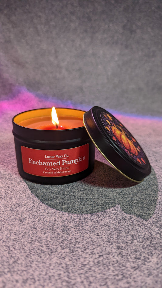 Enchanted Pumpkin Candle // 8 oz. Candle Soy-Blend Candle // Abundance