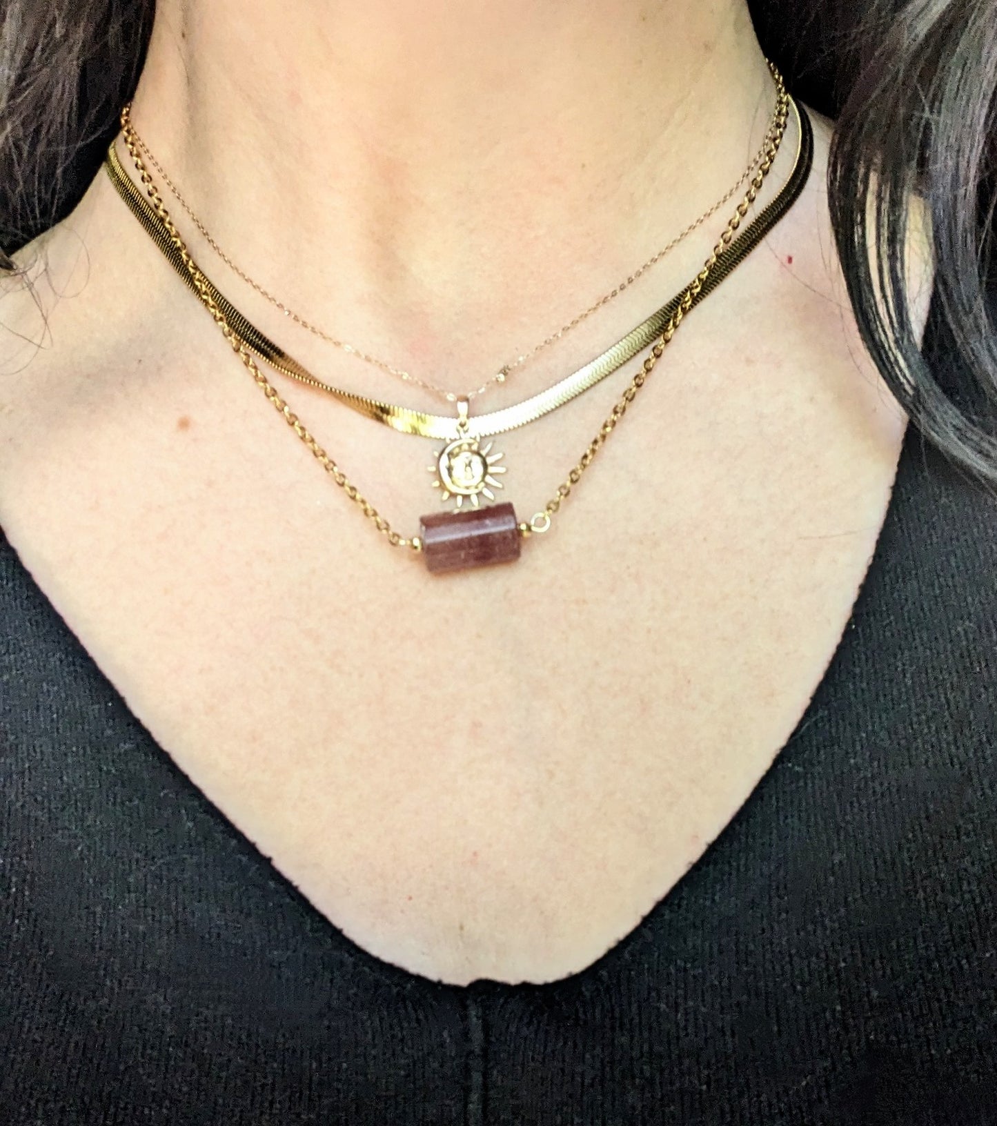 Strawberry Quartz Necklace // True Love + Attraction + Self Love + Joy