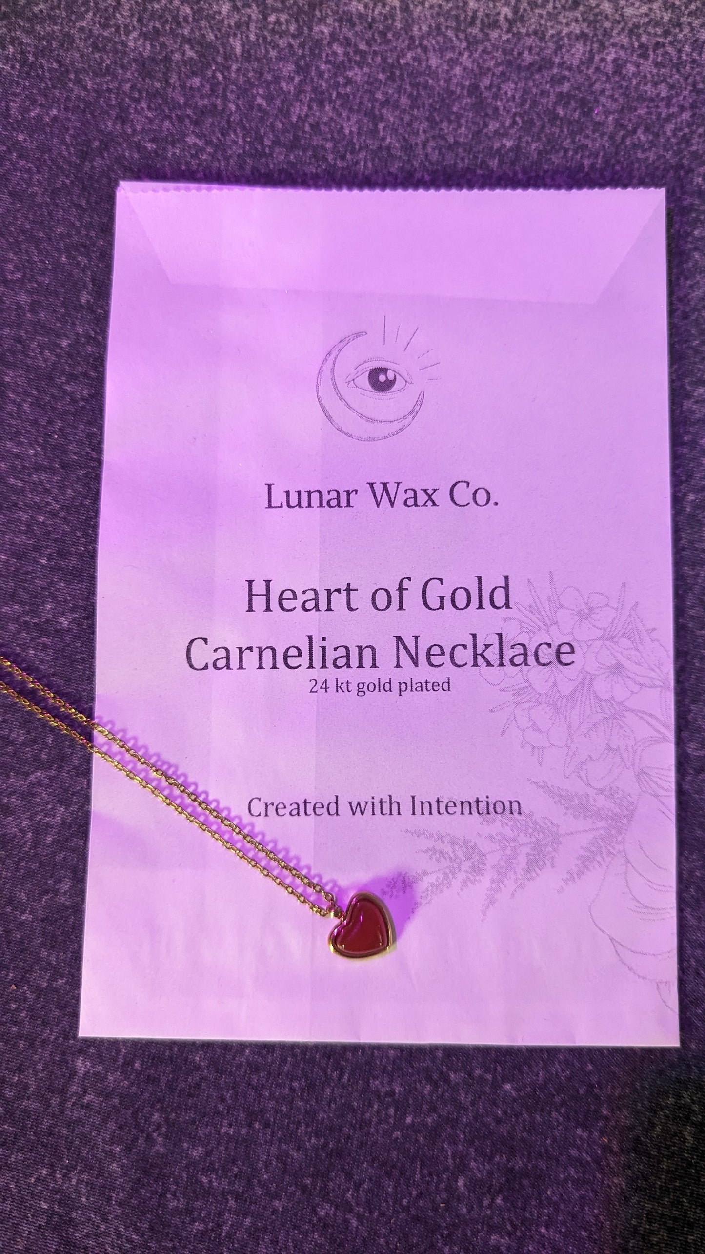 Heart of Gold Carnelian Necklace // Passion + Commitment + Longevity