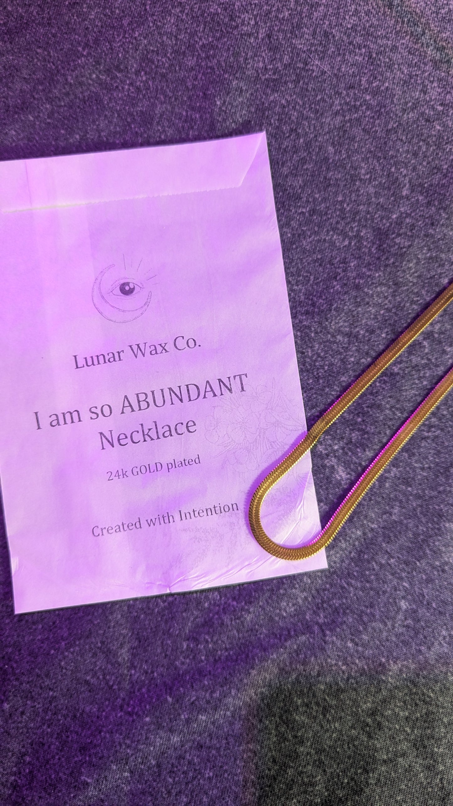 "I am so Abundant" // 24k Gold plated Necklace // Manifestation + Abundance + Prosperity + Good Fortune