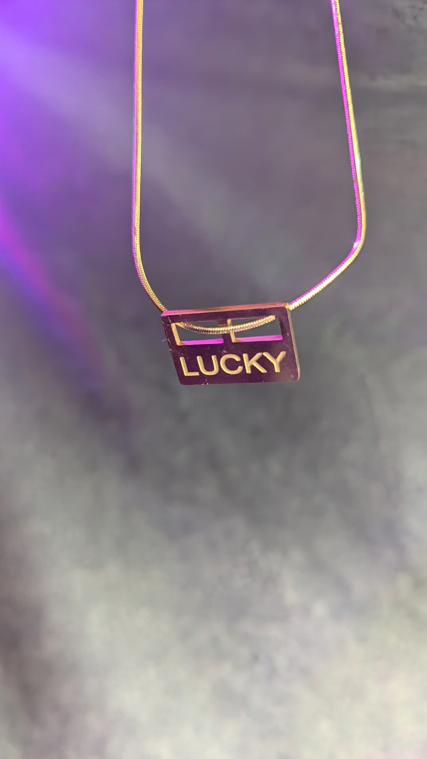 I am so LUCKY Necklace // 24k gold plated // Luck + Good Fortune