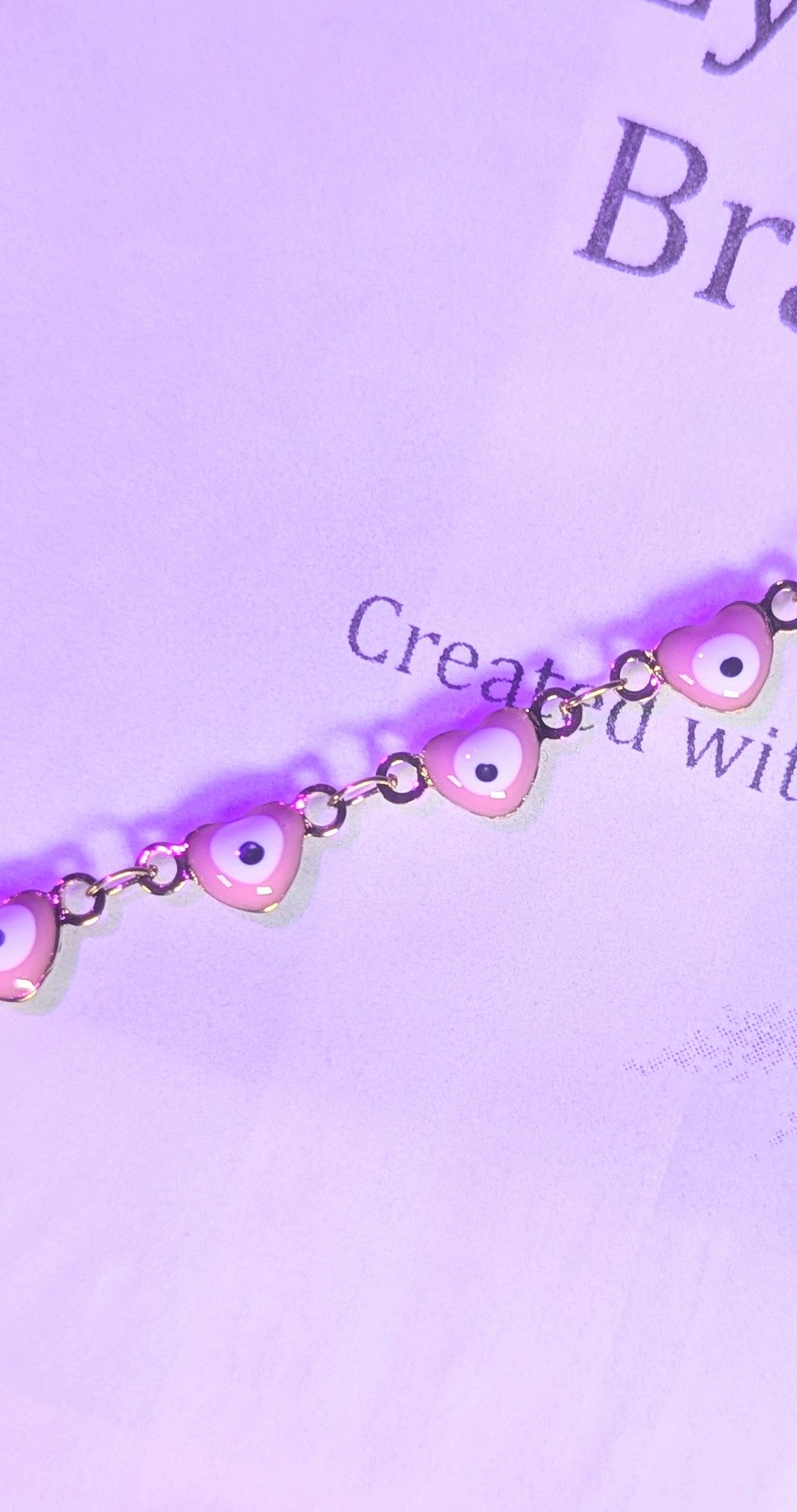 Evil Eye Protection Bracelet // Pink Heart Design