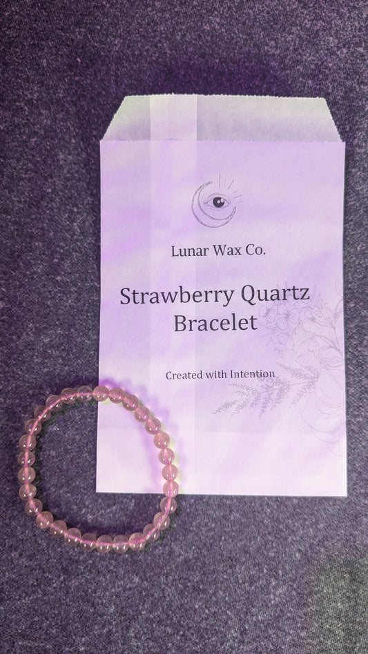 Strawberry Quartz Bracelet // True Love + Attraction + Self Love + Joy + Glamour
