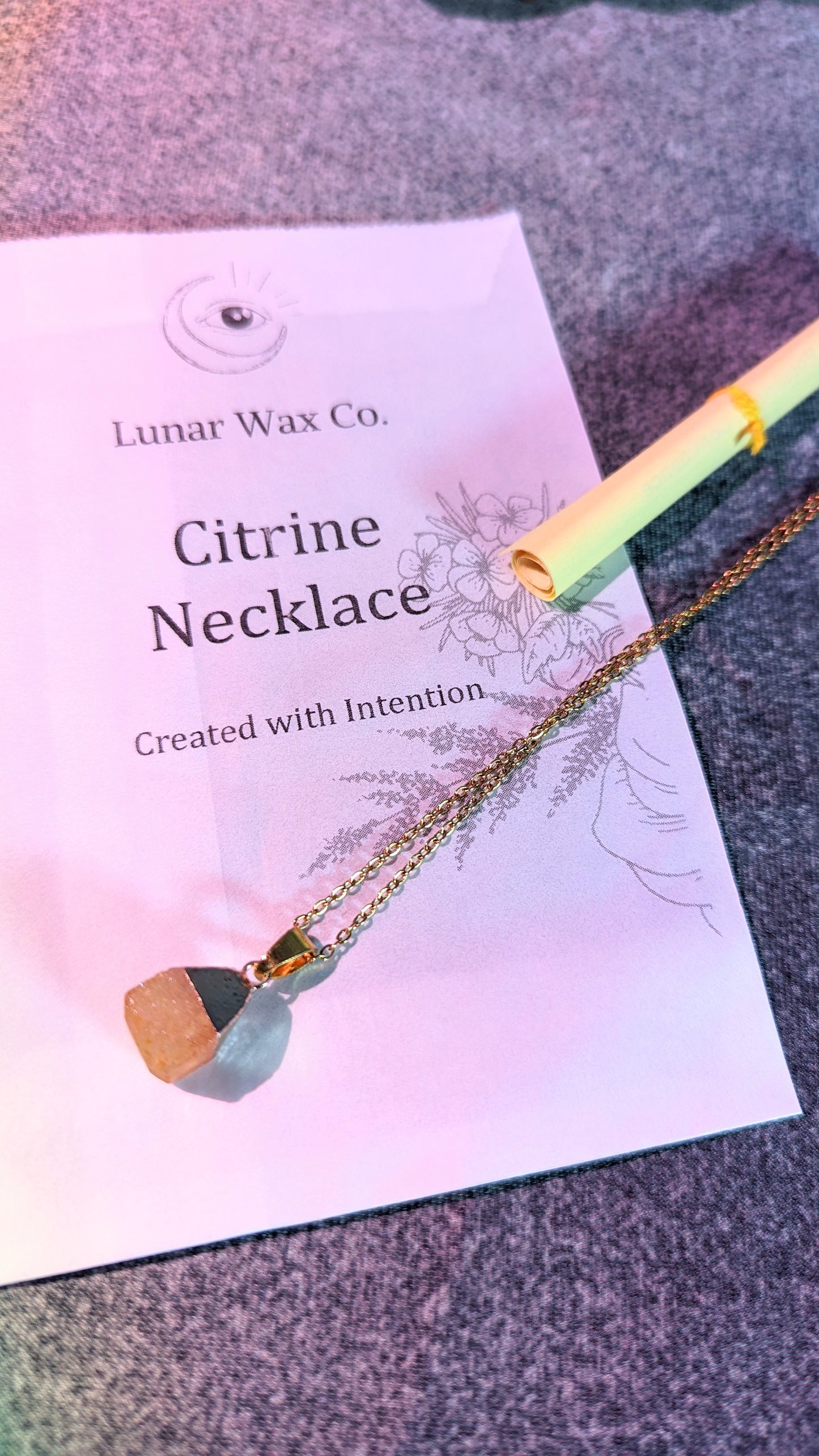 Citrine Necklace // Optimism + Abundance + Manifestation + Joy + High Vibrations