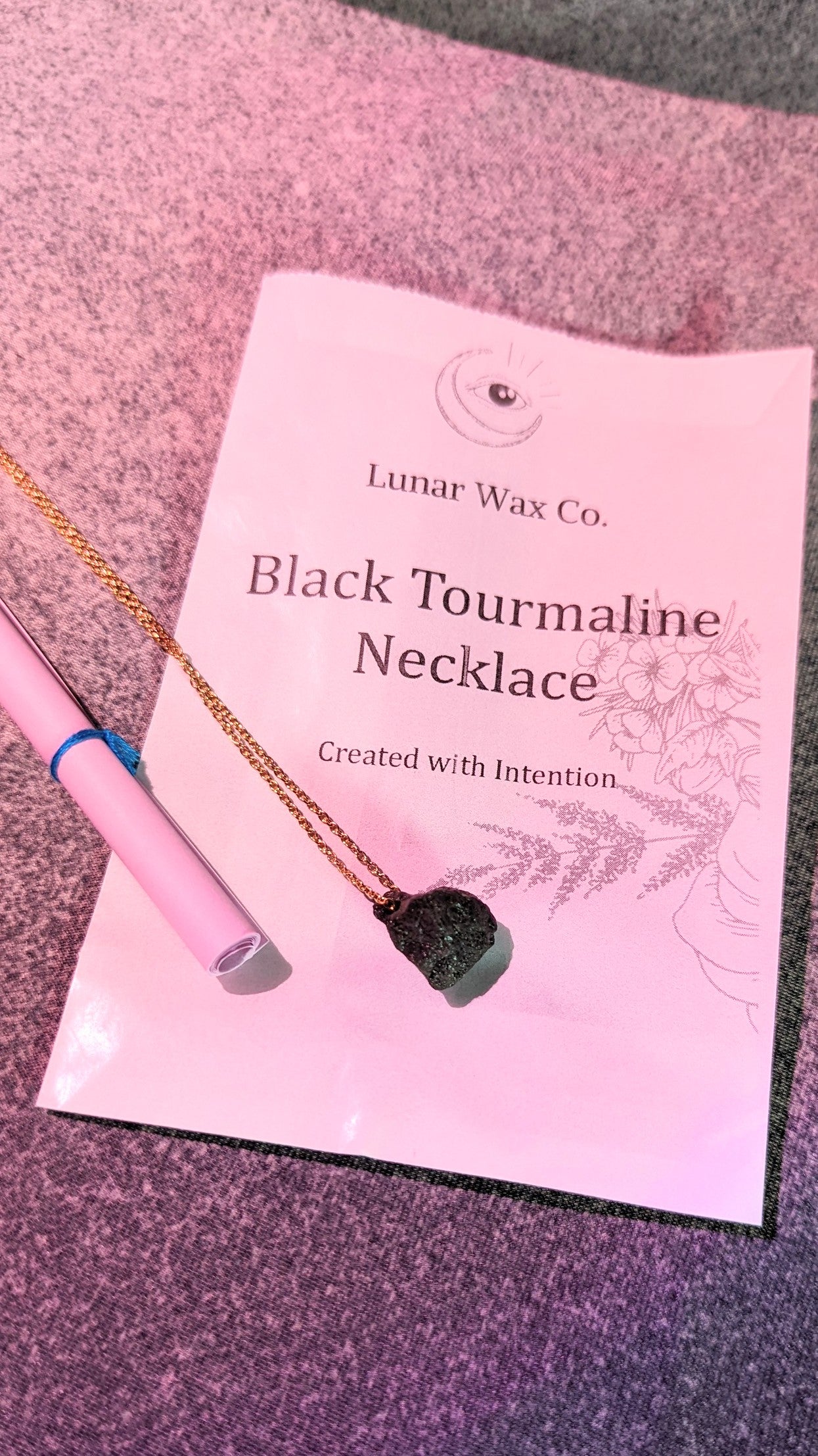 Black Tourmaline Necklace // Energy Protection + Negative Energy Repellent + Energy Cleansing