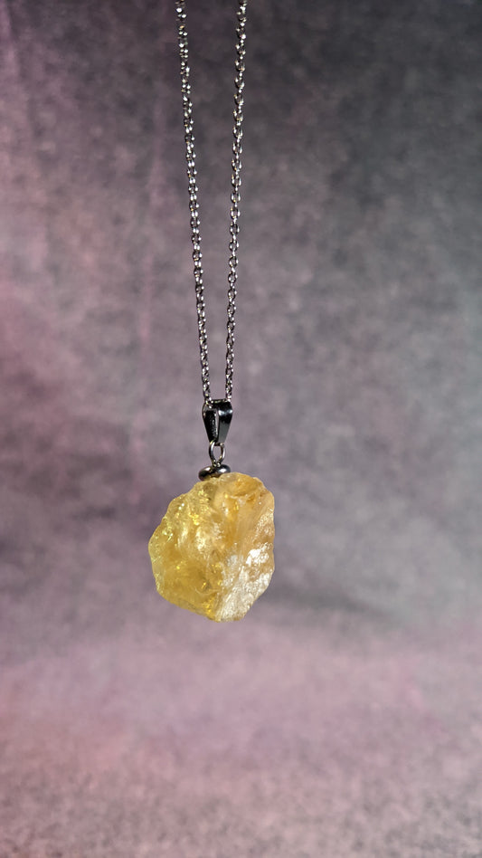 Raw Citrine Necklace // Optimism + Abundance + Manifestation + Joy