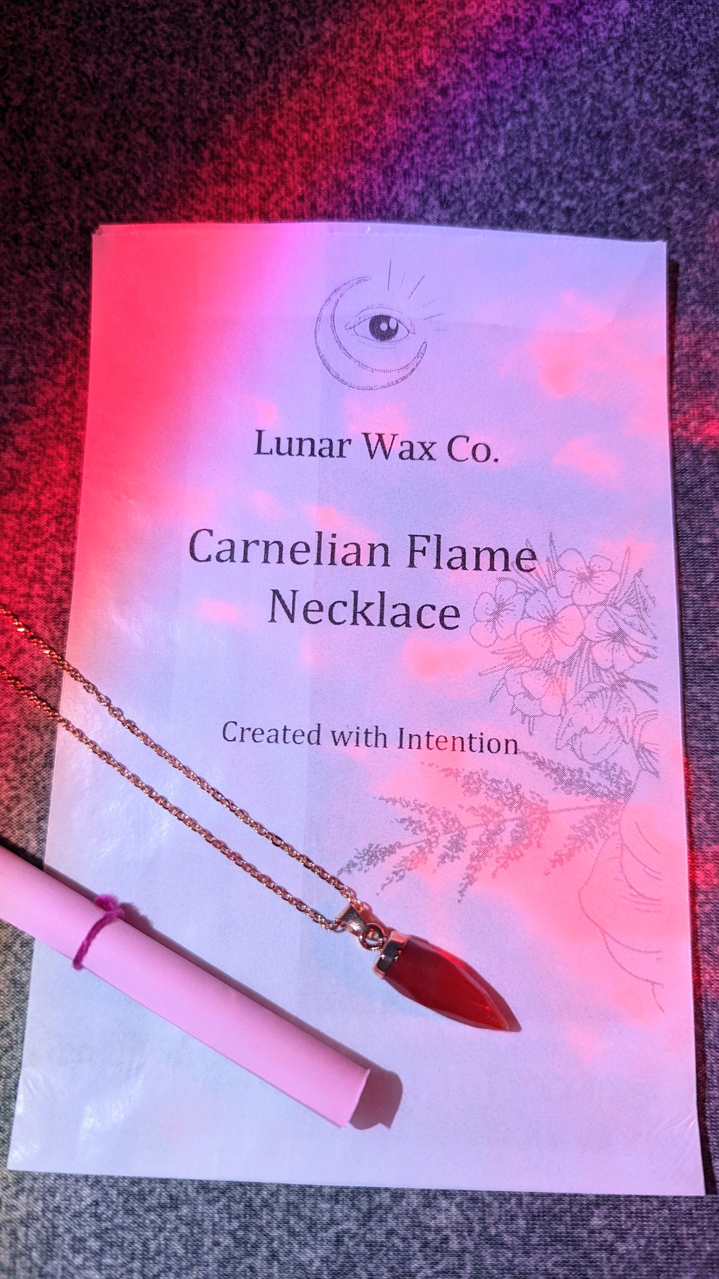 Carnelian Flame Necklace // Passion + Confidence + Empowerment