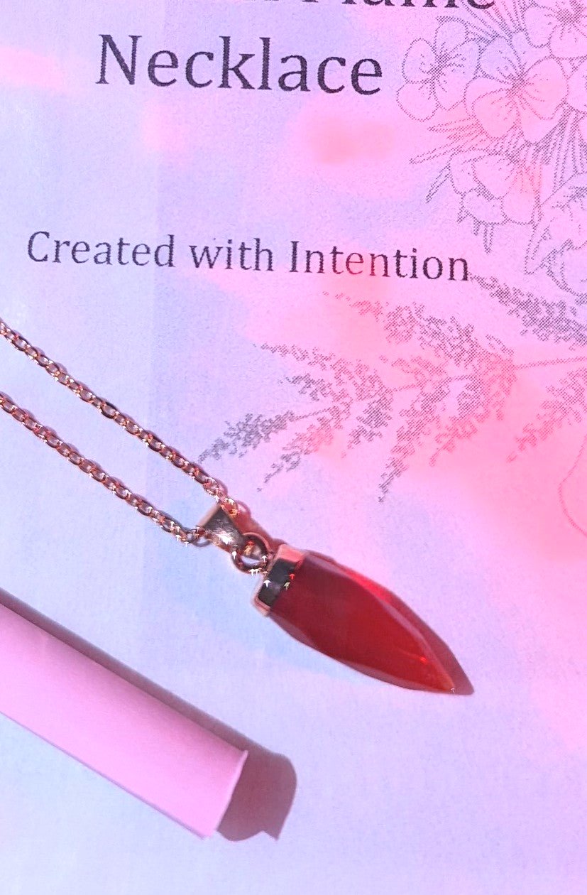 Carnelian Flame Necklace // Passion + Confidence + Empowerment