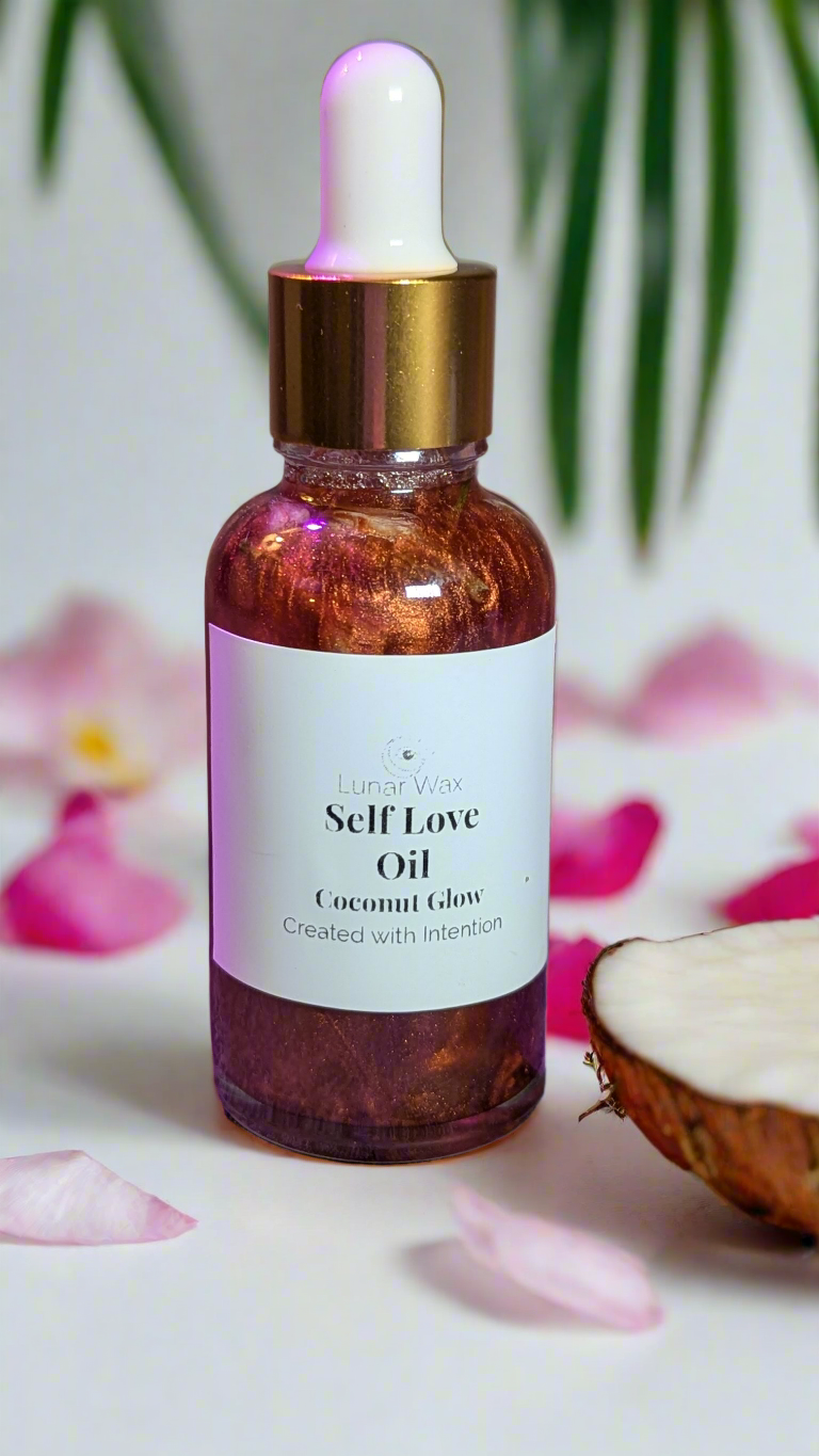 Self Love Oil // COCONUT GLOW Edition Large Dropper // Self Love + Glow