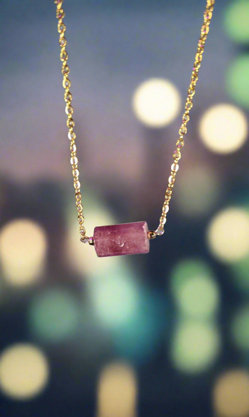 Strawberry Quartz Necklace // True Love + Attraction + Self Love + Joy