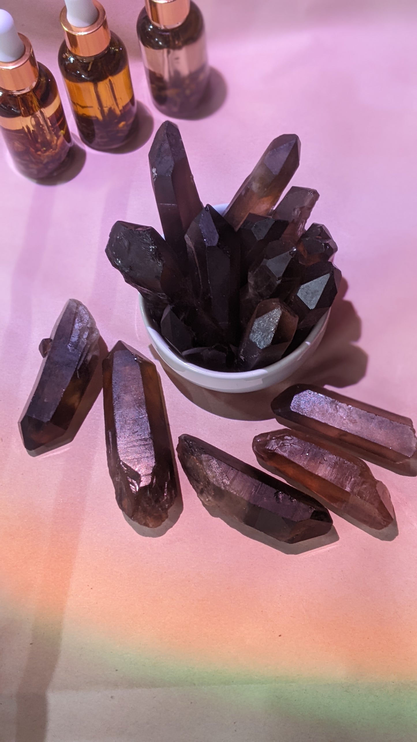 Smoky Quartz Points // Large Palm Stone Size // Protection + Healing + Strength + Confidence + Grounding