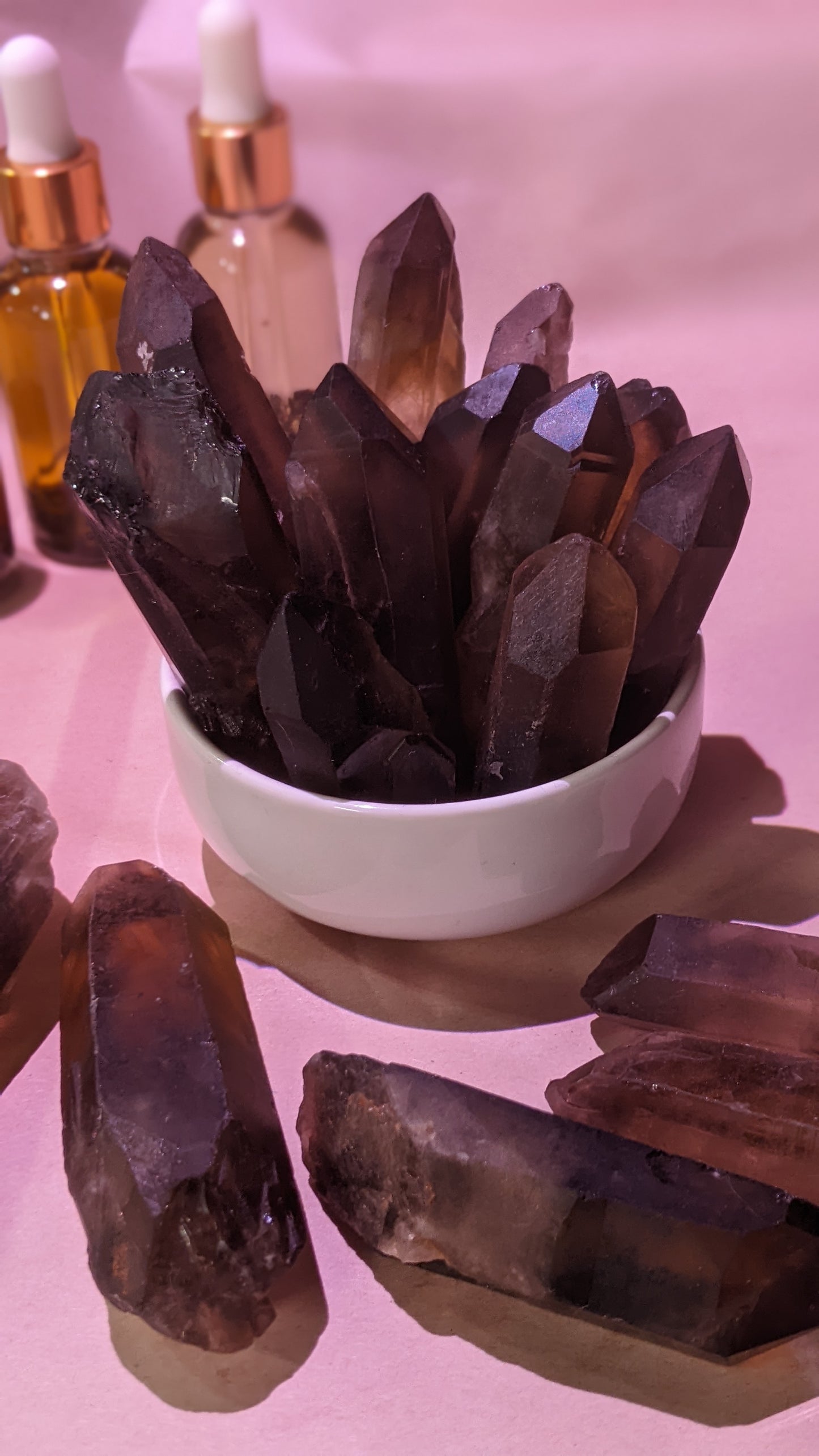 Smoky Quartz Points // Large Palm Stone Size // Protection + Healing + Strength + Confidence + Grounding